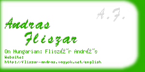 andras fliszar business card